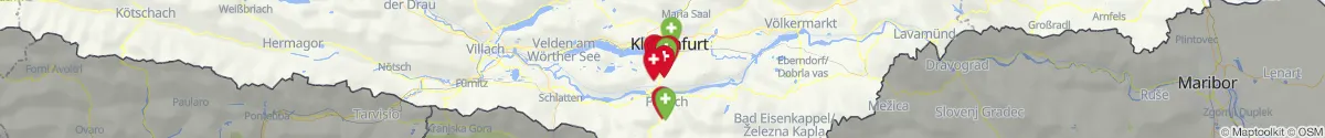 Kartenansicht für Apotheken-Notdienste in der Nähe von Maria Rain (Klagenfurt  (Land), Kärnten)